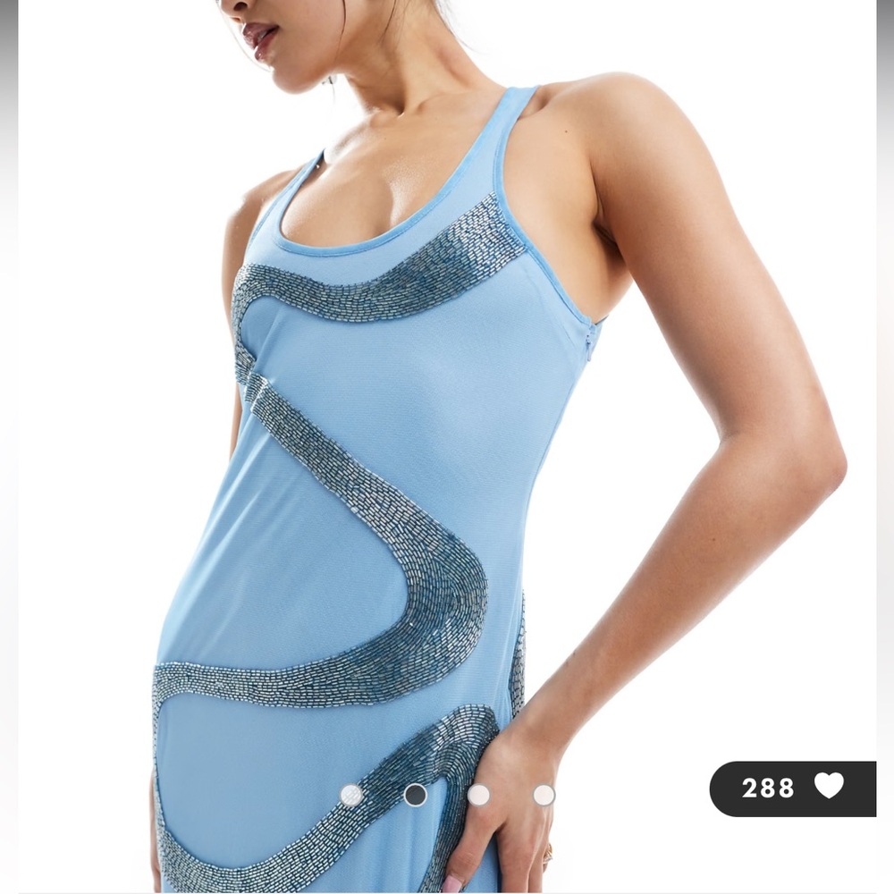 ASOS Blue Maxi Dress - NWT - Picture 3 of 3